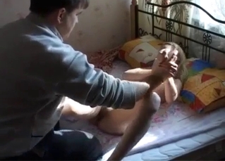 Filthy daddy is playing with his naked daughter